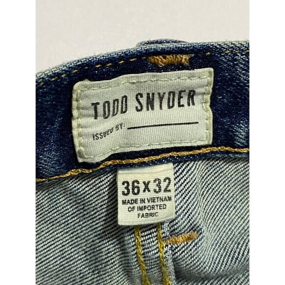 Todd Snyder Slim Fit Stretch Straight Leg Jeans Men’s 36 x 32 Light Wash Blue - Picture 4 of 10
